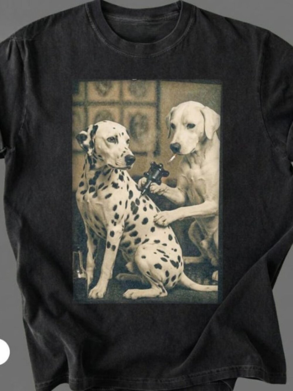 Retro Dalmatian Dog Tattoo Artist Funny Meme Graphic T-Shirts